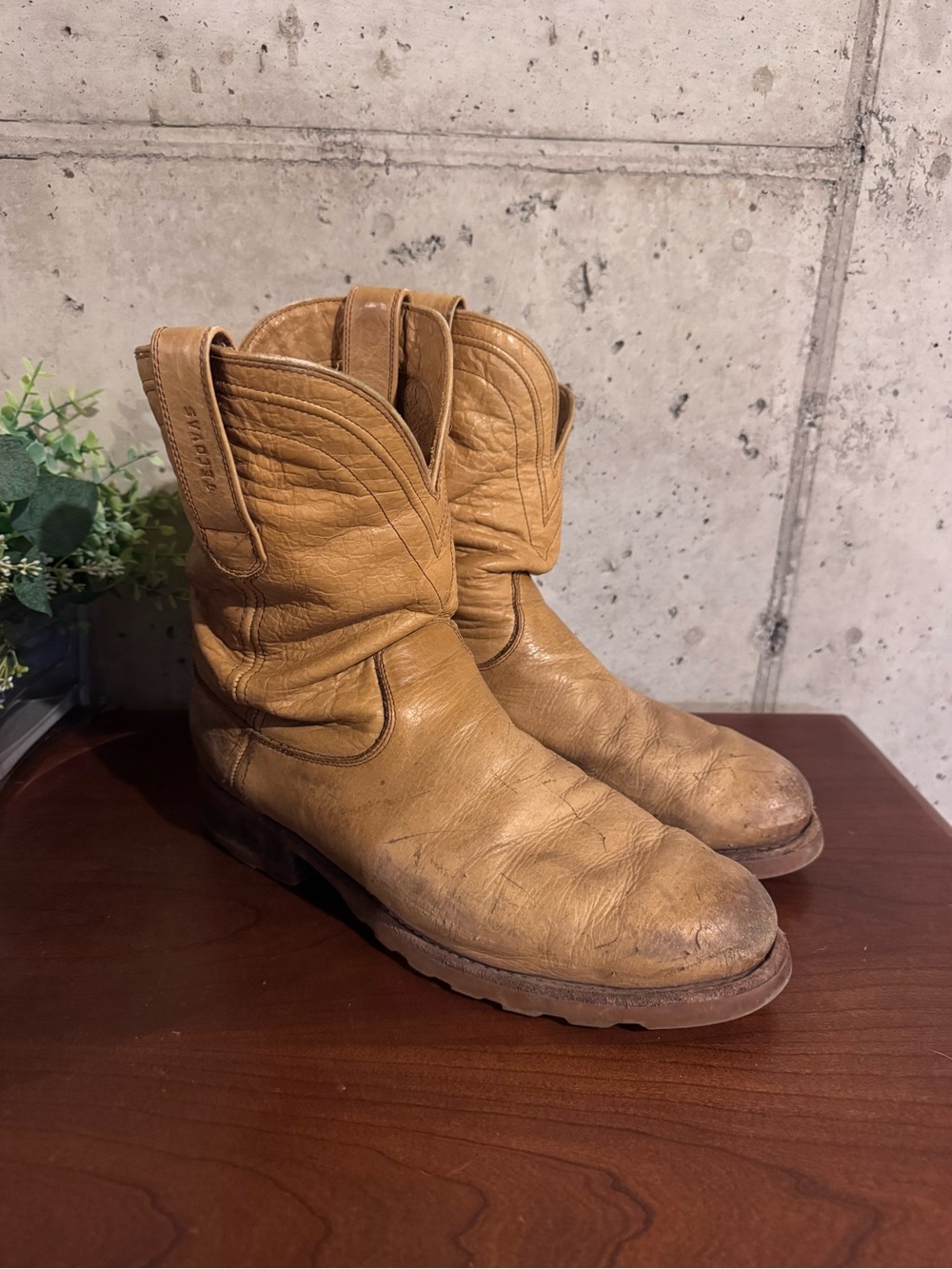 Tecovas Men's Light Brown Leather Western Work Boots